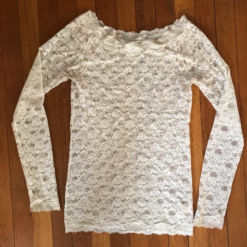 Free People sheer lace top